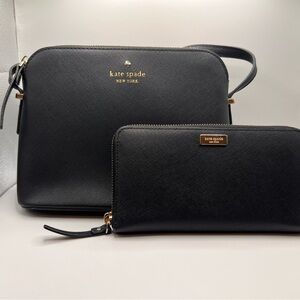 Kate Spade Black Crossbody Bag and Wallet Duo